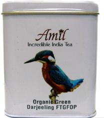 Чай зеленый органический листовой в банке Дарджилинг "Kingfisher" Amil 100 г
