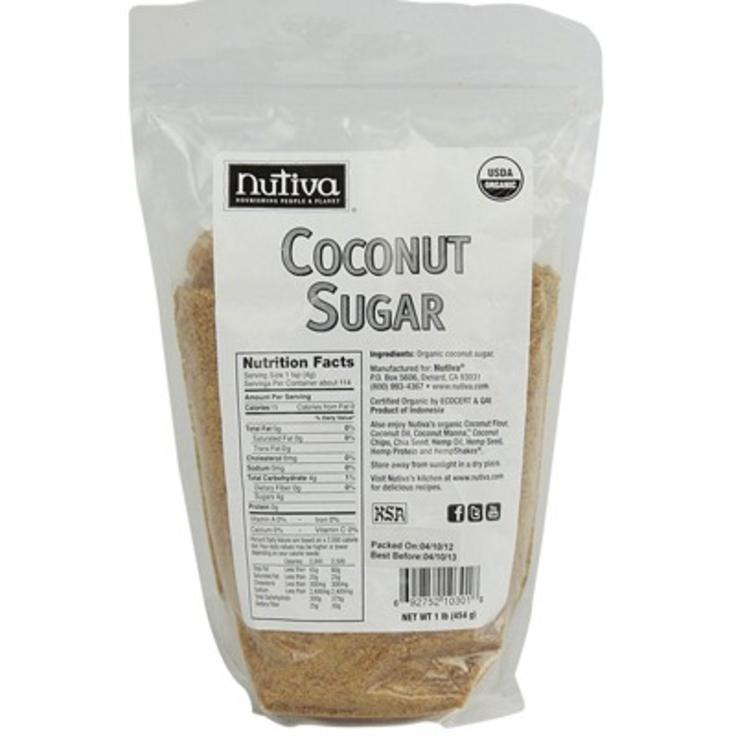 Органический кокосовый сахар NUTIVA, 454 г