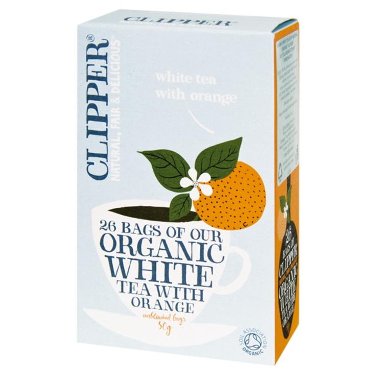 CLIPPER органический белый чай с апельсином 26 пакетиков 45 г