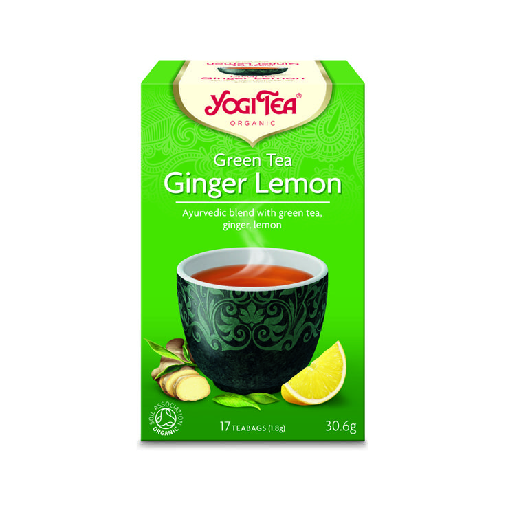 Чай органический Yogi Tea Green Ginger Lemon - Зеленый чай, имбирь и лимон БИО 17 пакетиков 30.6 г
