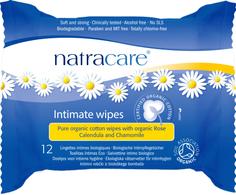 Влажные очищающие салфетки Natracare "Organic Cotton" для интимной гигиены, 12 штук