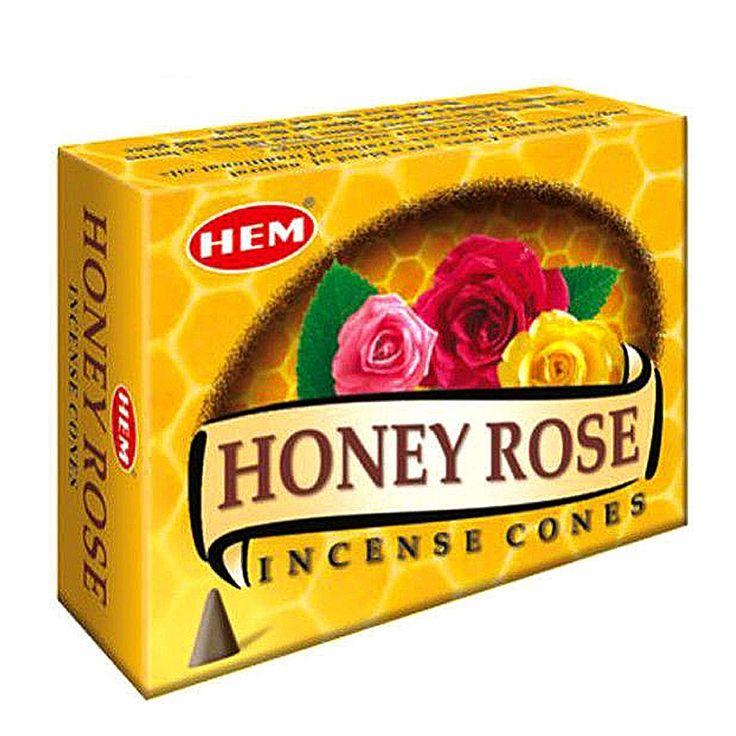 Благовония HEM безосновные Honey Rose - Медовая Роза, 10 конусов