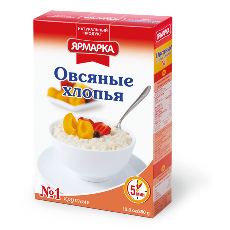 ЯРМАРКА Хлопья овсяные N1, 350 г