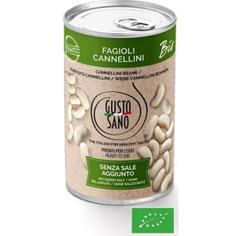 Фасоль белая Каннеллини консервированная органическая Gusto Sano 400 г
