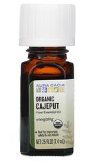 Каяпут, 100% эфирное масло органическое Aura Cacia, 7.4 мл