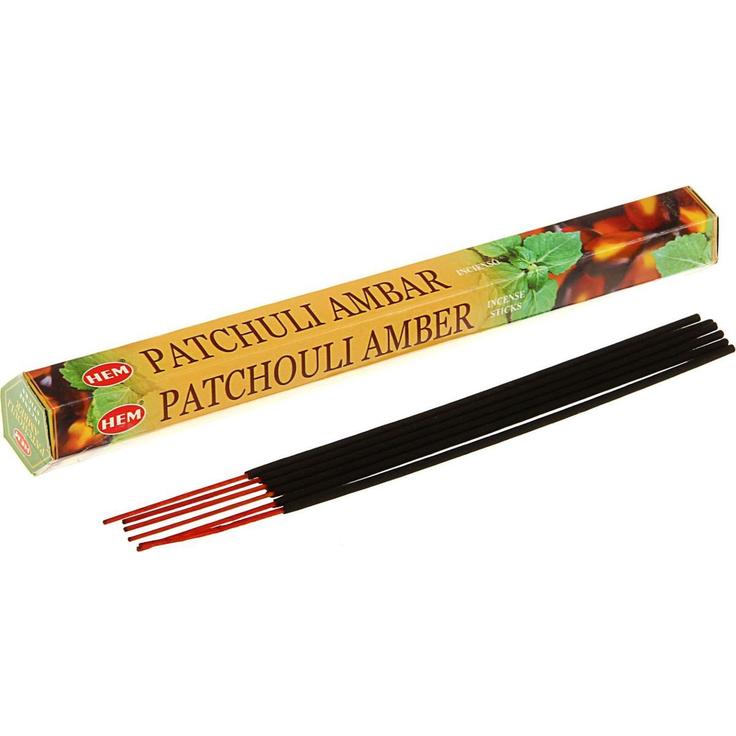 Благовония HEM Patchouli Amber - Пачули и янтарь, 20 палочек