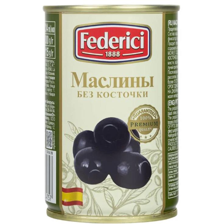 Оливки черные без косточки FEDERICI 300 г