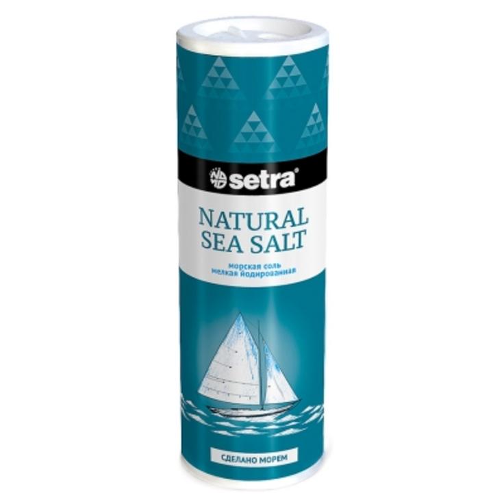 Натуральная адриатическая морская соль йодированная мелкая в солонке SETRA, 250 г