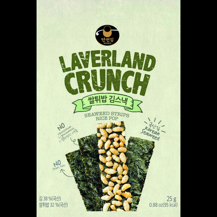 Морская капуста хрустящая с добавлением рисового попкорна Laverland Crunch Crispy Sеаweed 25 г