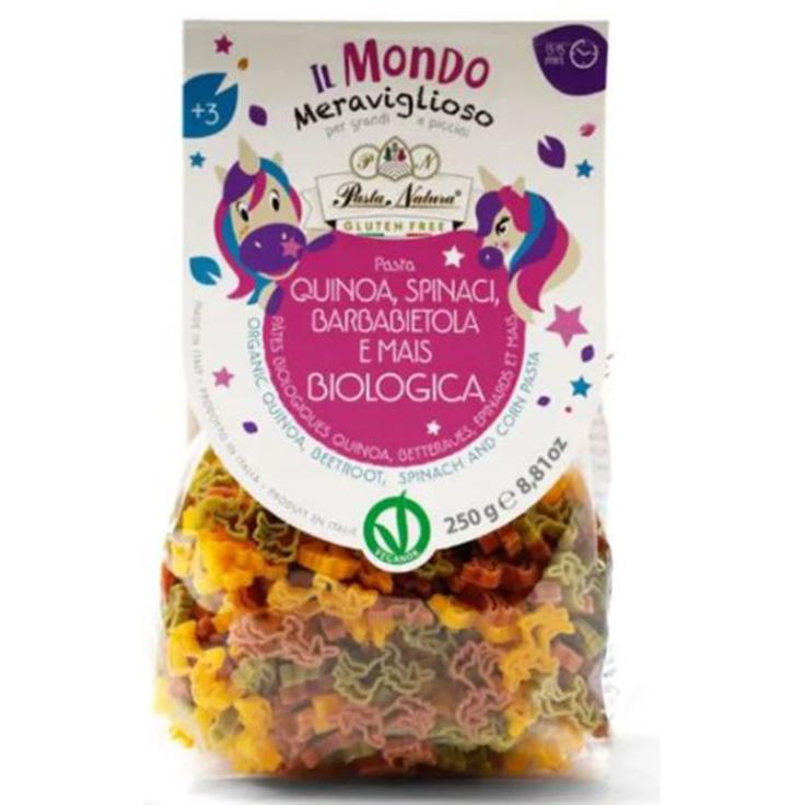 Единорожки трехцветные из кукурузы, киноа со шпинатом и свеклой безглютеновые PASTA NATURA 250 г