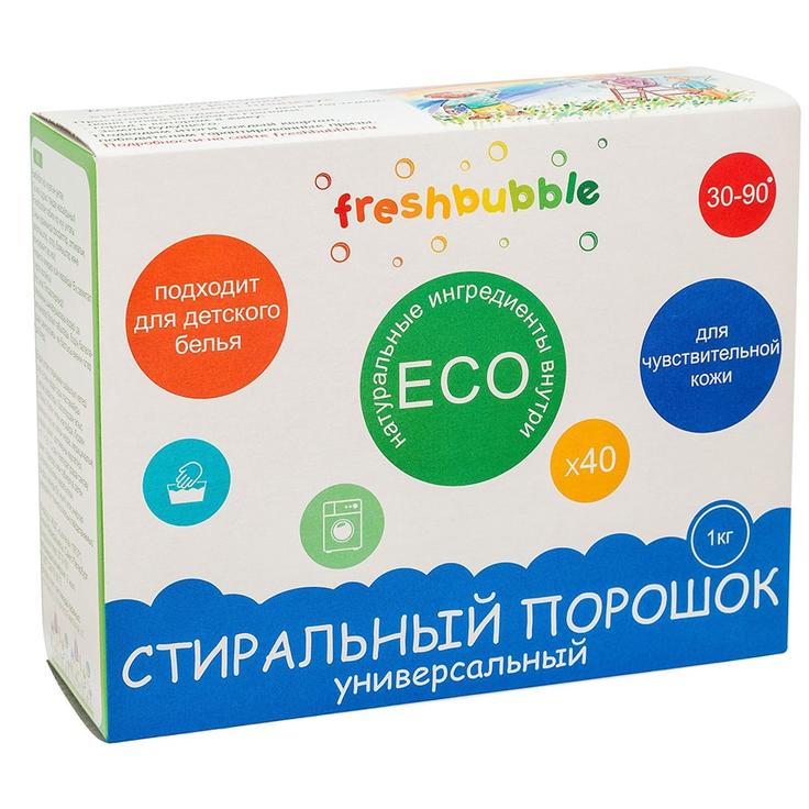 Порошок для стирки белья универсальный LEVRANA Freshbubble 1 кг