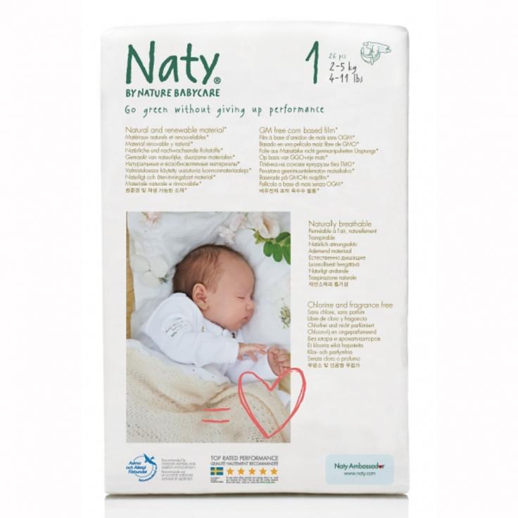 Подгузники детские органические 1 2-5 кг Naty, 26 штук