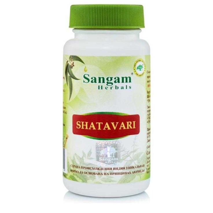 Шатавари чурна в таблетках по 750 мг Sangam Herbals 60 штук