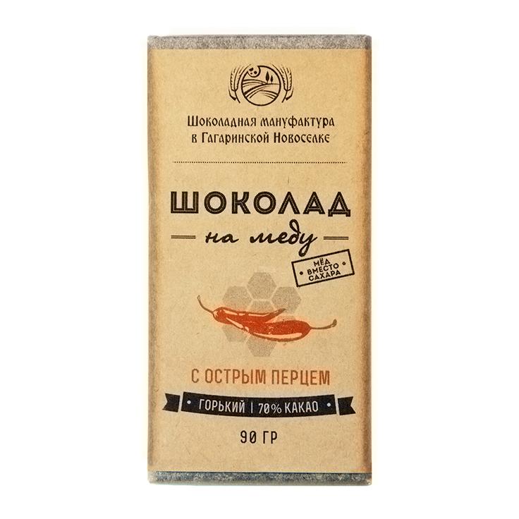 Горький шоколад 70% на меду с острым перцем "Гагаринские мануфактуры", 120 г