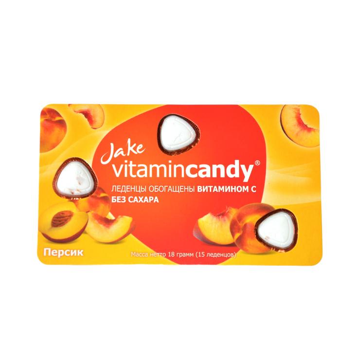 Леденцы JAKE без сахара с витамином C 15 штук 18 г - Персик
