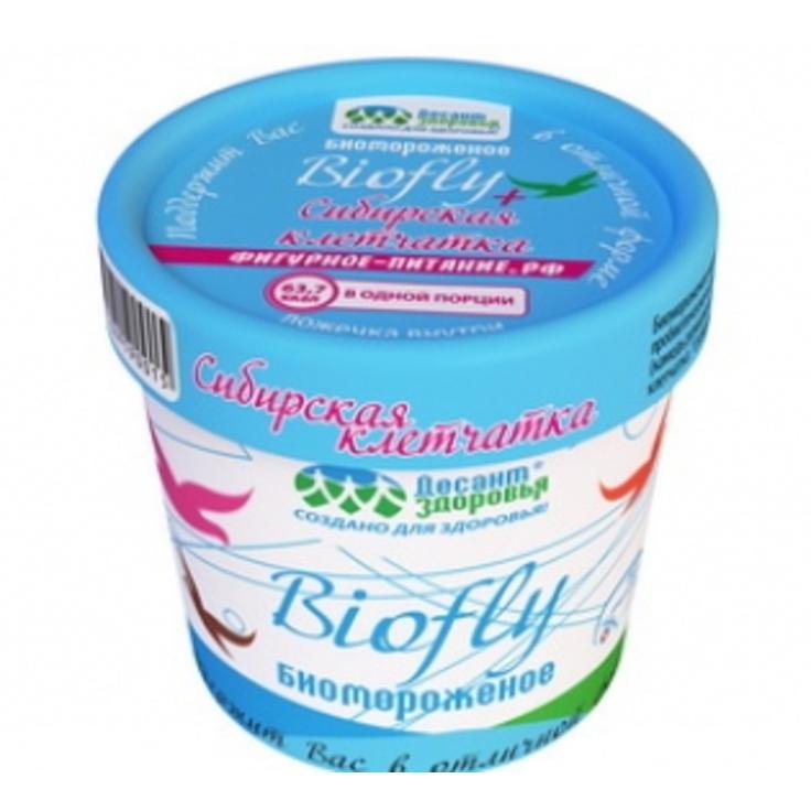 Биомороженое BIOfly+клетчатка "Десант здоровья" молочное ванильное 3% в картонном стаканчике, 45 г