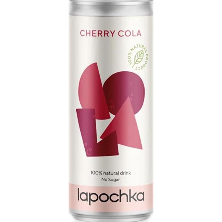 Натуральный газированный напиток без сахара CHERRY COLA LAPOCHKA 330 мл