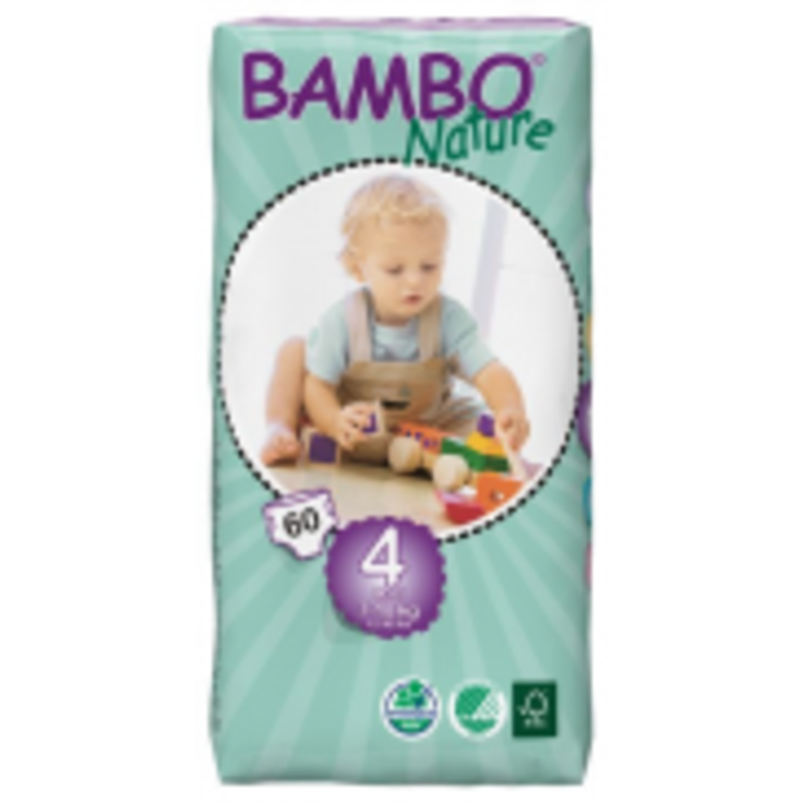 Подгузники детские органические 4 Maxi 7-18 кг BAMBO Nature, 60 штук