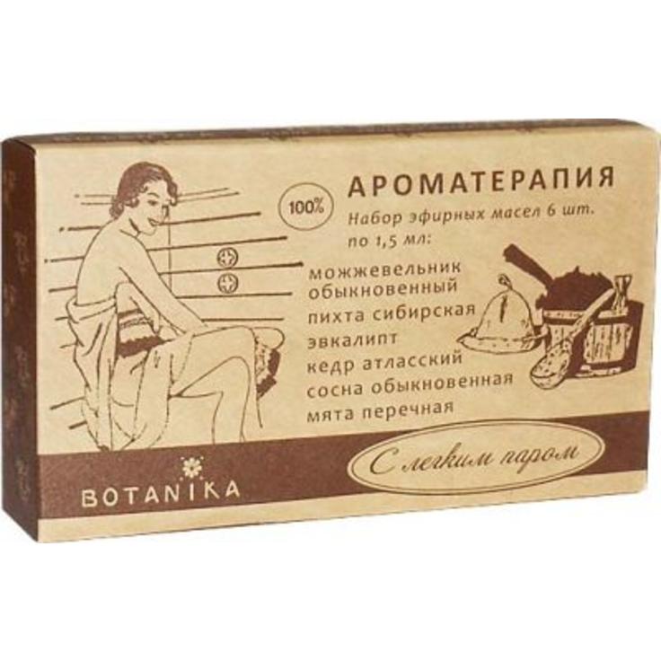 Набор аромамасел "Подарочный" С легким паром, BOTANIKA 6 х 1,5 мл