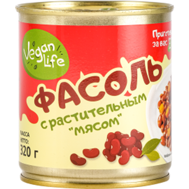 Фасоль с растительным мясом Vegan Life 300 г