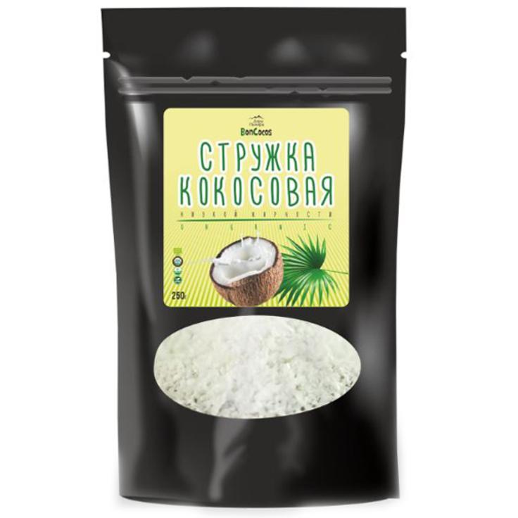 Кокосовая стружка низкой жирности BONCOCOS 250 г