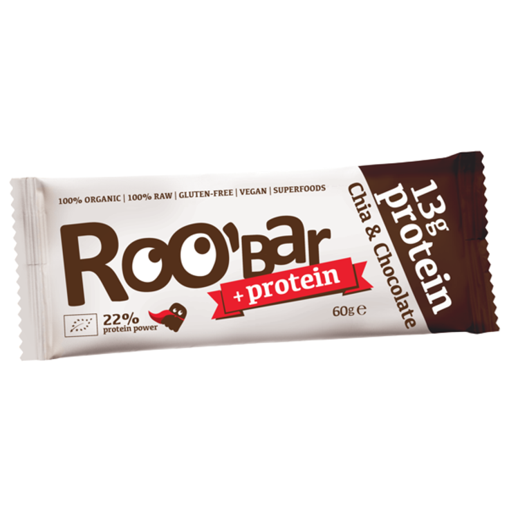 Батончик ROOBAR Chia + Chocolate с протеином чиа и шоколадом органический 60 г