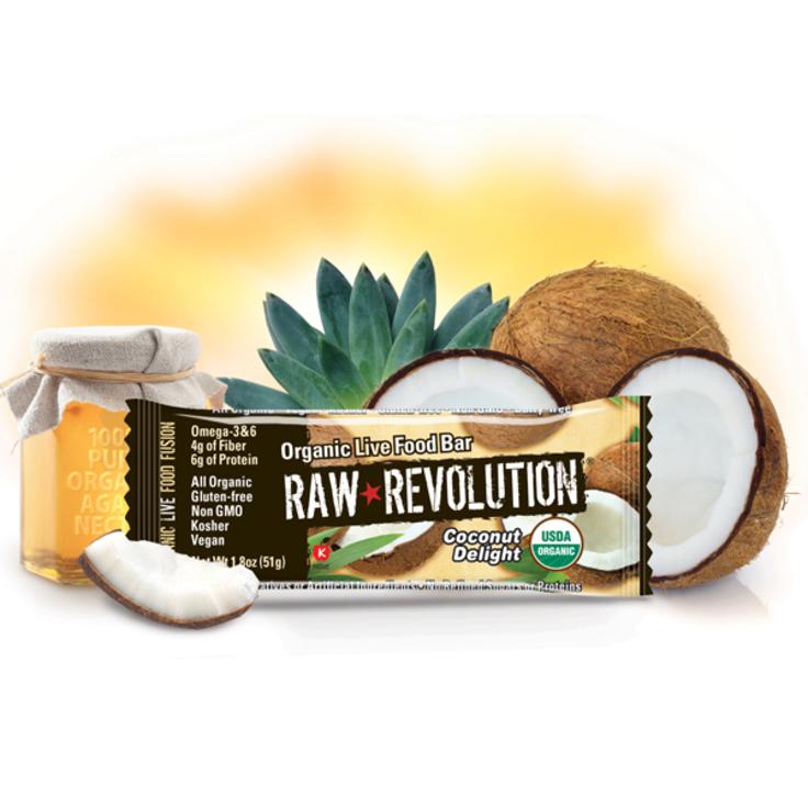 Батончик RAW REVOLUTION орехи с кокосом (6 г протеина) органический, 51 г