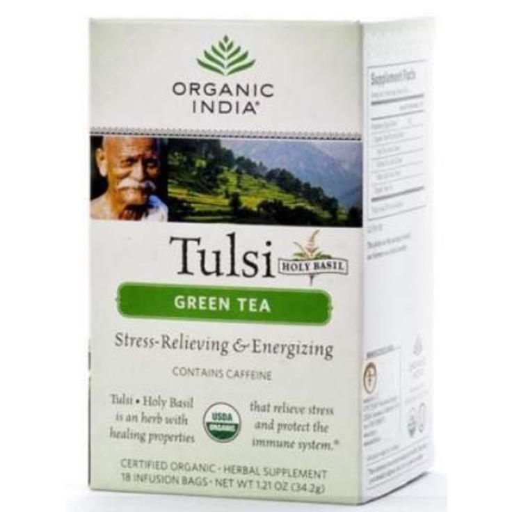Чай травяной тулси с зеленым чаем ORGANIC INDIA 18 пакетиков по 1.8 г