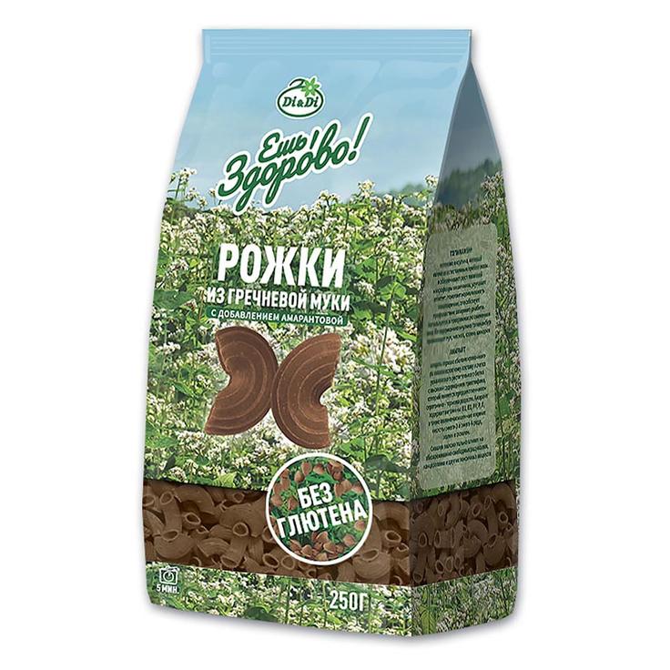 Рожки амарантовые из гречневой муки безглютеновые Di & Di, 250 г