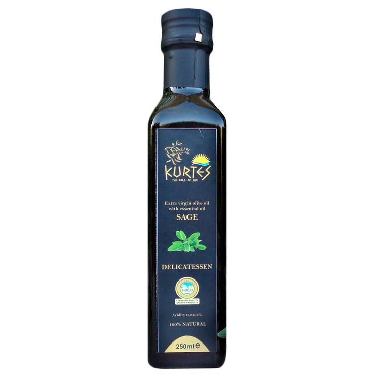 Оливковое масло Extra Virgin PDO Messara KURTES Delicatessen со вкусом шалфея 250 мл