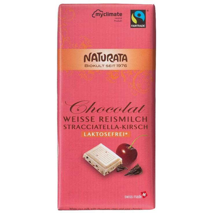Шоколад белый вишня с шоколадной крошкой 37.8% БИО Naturata, 100 г