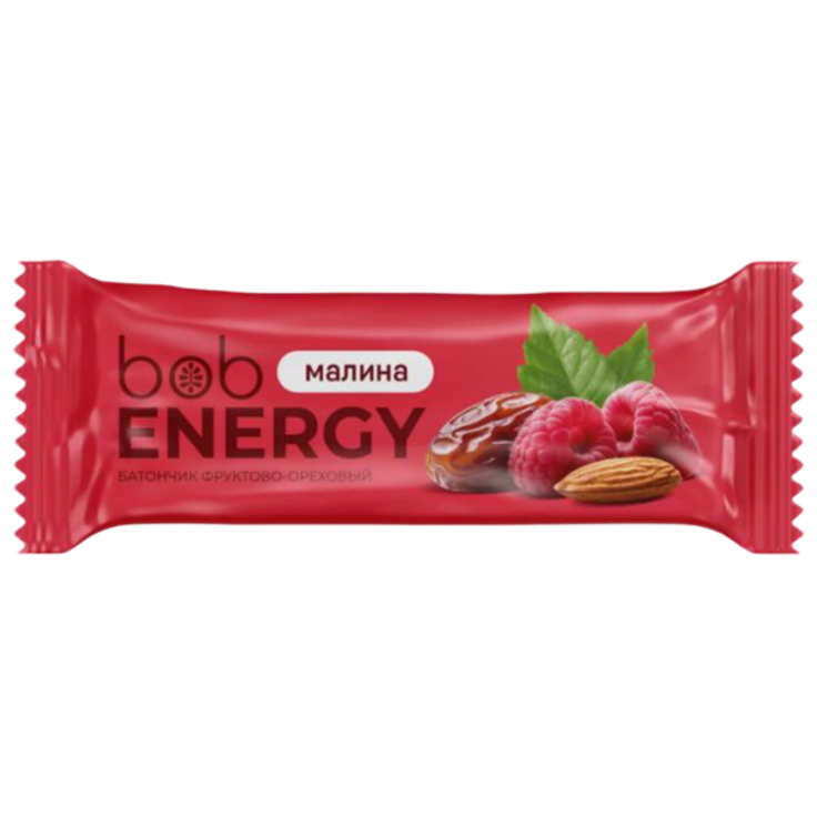 Фруктово-ореховый батончик ENERGY веганский "Малина" bob 40 г