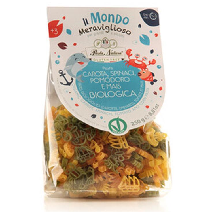 Подводный мир из кукурузы с томатами, морковкой и шпинатом безглютеновый PASTA NATURA 250 г