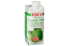 FOCO кокосовая вода с мякотью розовой гуавы, 330 мл