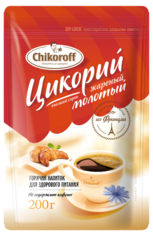 Цикорий натуральный жареный молотый в пакете Chikoroff 200 г