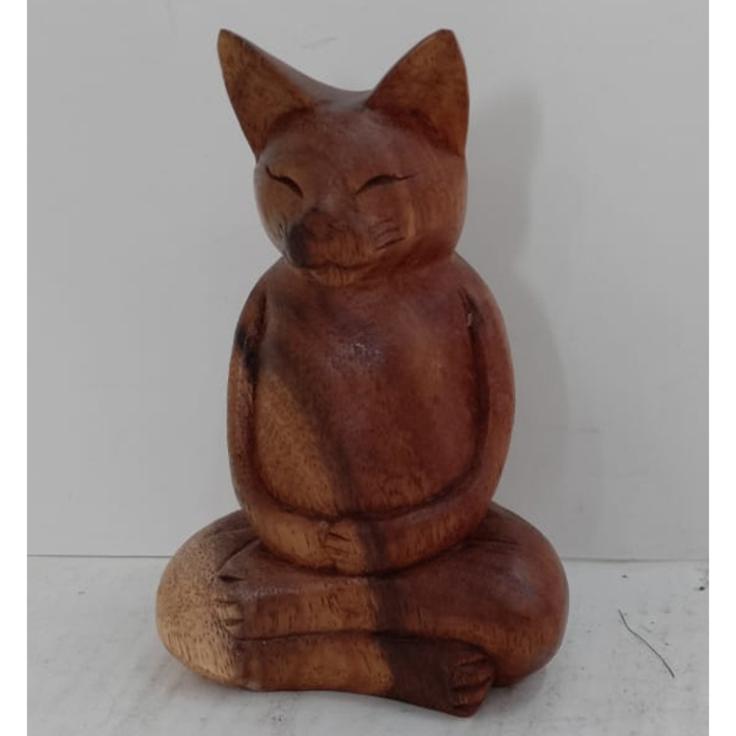 Статуэтка из дерева албезии КОТ-ЙОГ 10х14 см