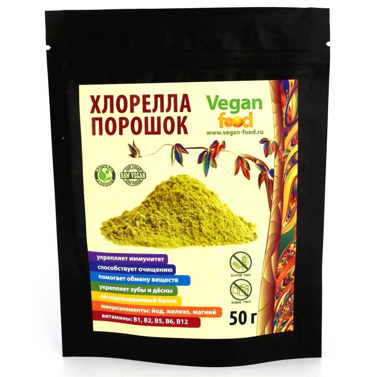 Хлорелла VEGAN FOOD, порошок из водорослей органический 50 г
