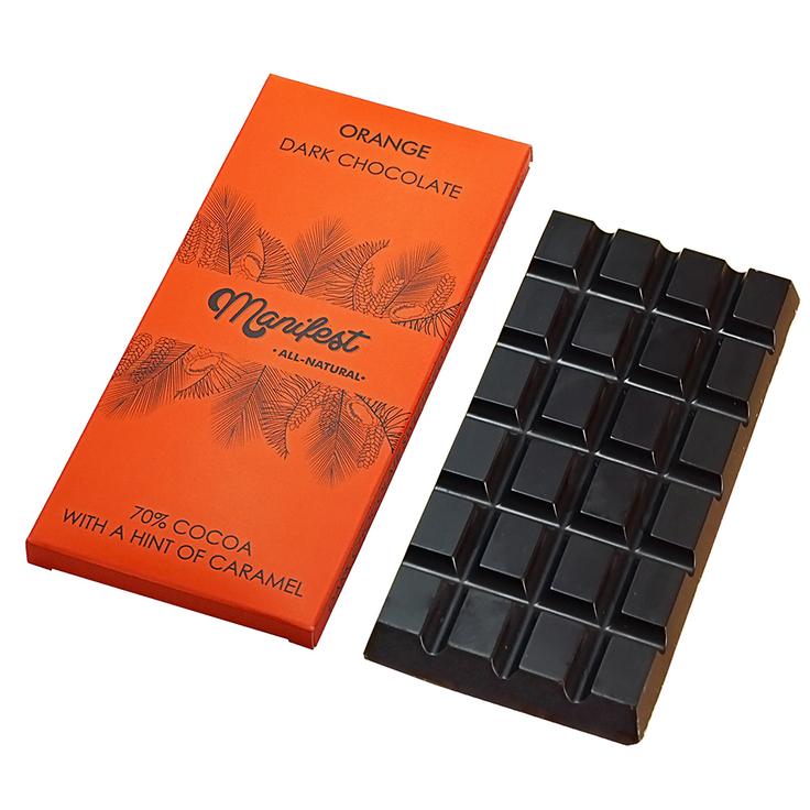 Горький шоколад MANIFEST на кокосовом сахаре с апельсином "Гагаринские мануфактуры", 70 г