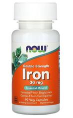 Iron (железо) Double Strength NOW FOODS 36 mg 90 веганских капсул