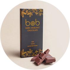 Темный веганский сыроедный шоколад 65% "Фундук" bob, 50 г