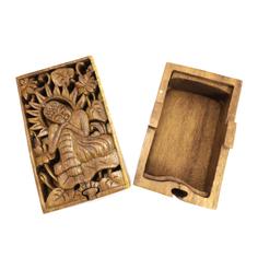 Шкатулка с секретом из тика БУДДА Gk15-06 9см х 14см