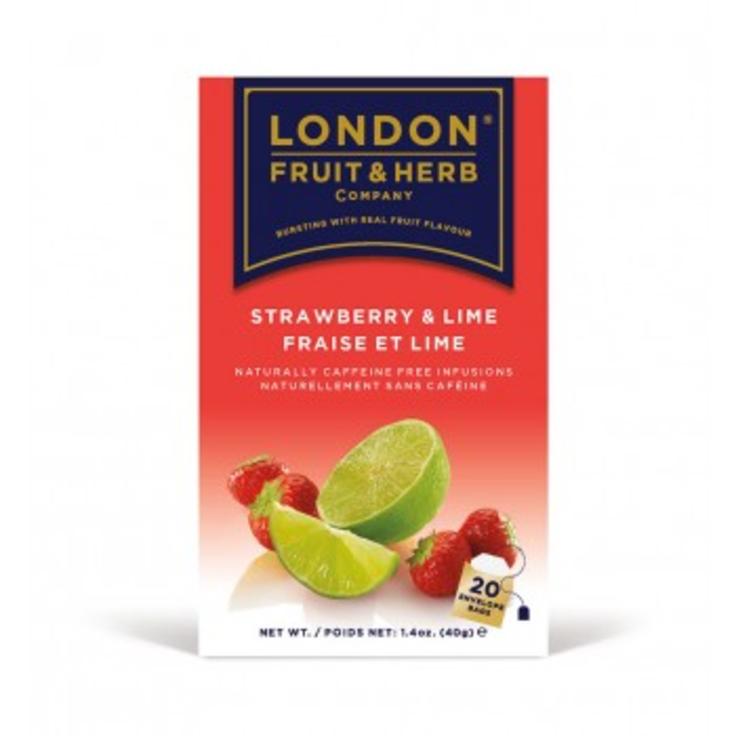 LONDON FRUIT & HERB COMPANY фруктово-травяной чай "Клубника и лайм" 20 пакетиков в конвертах 40 г