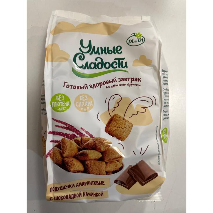 Подушечки безглютеновые без сахара с амарантом "Шоколадные" Di & Di 150 г
