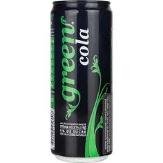 Натуральный газированный напиток без сахара кола GREEN COLA 330 мл