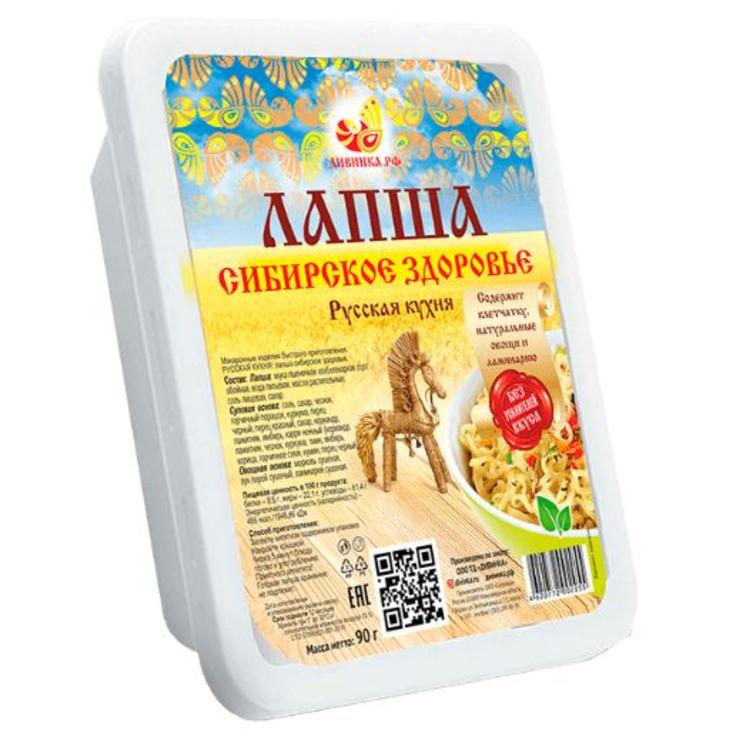 Лапша пшеничная цельнозерновая быстрого приготовления с ламинарией "Сибирское здоровье" ДИВИНКА 90 г