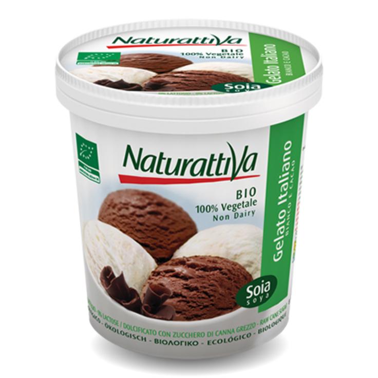 Веганское мороженое Naturattiva соевое с какао в ведерке, 400 г