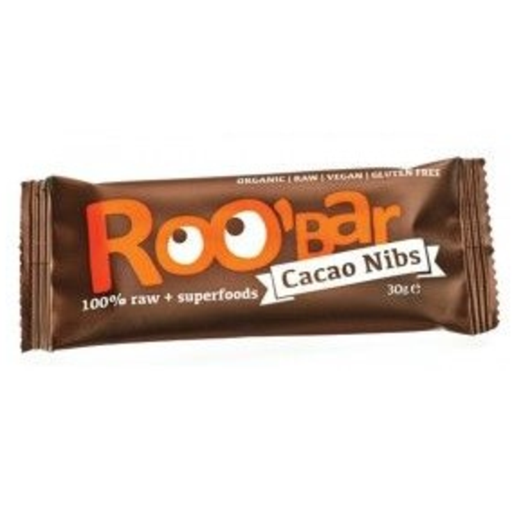 Батончик ROOBAR Cacao Nibs + Almonds с какао-крупкой и миндалем органический 30 г