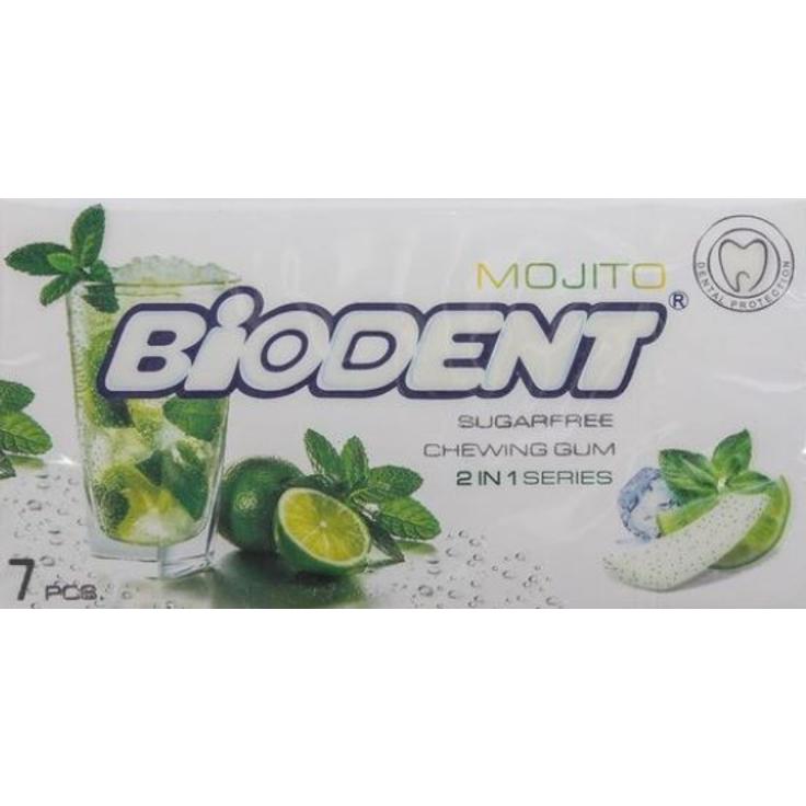 Жевательная резинка без сахара со вкусом мохито Biodent, 7 пластинок