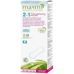 Ультратонкие прокладки 2-в-1 Soft Maxi Plus из органического хлопка Masmi Natural Cotton 24 штук