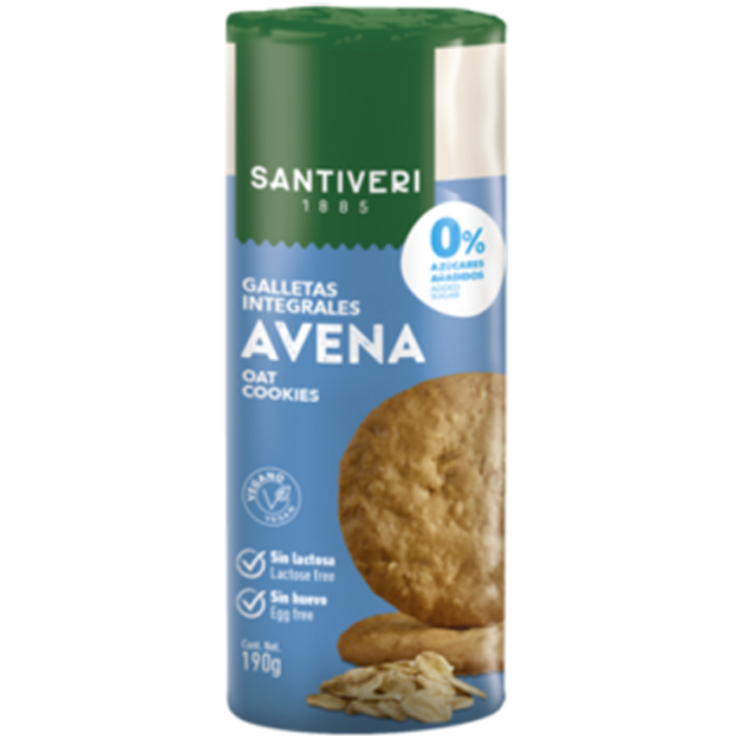 Печенье цельнозерновое овсяное без сахара, без молока и яиц SANTIVERI, 190 г